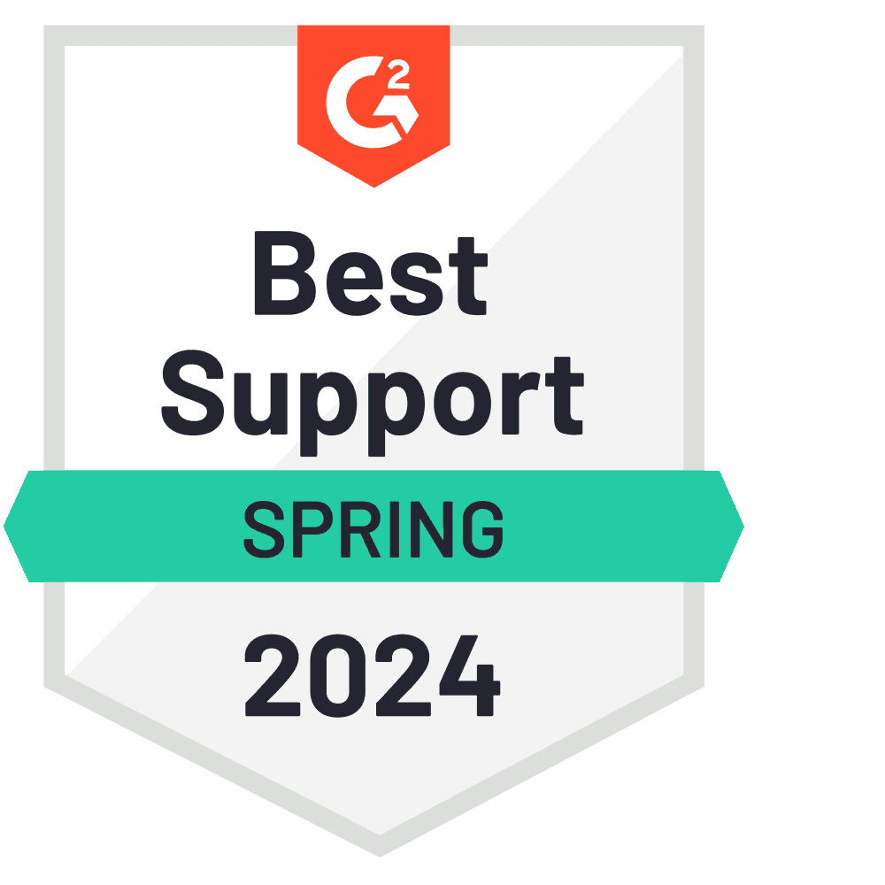 Awarded for achieving the highest Quality of Support rating within its category.