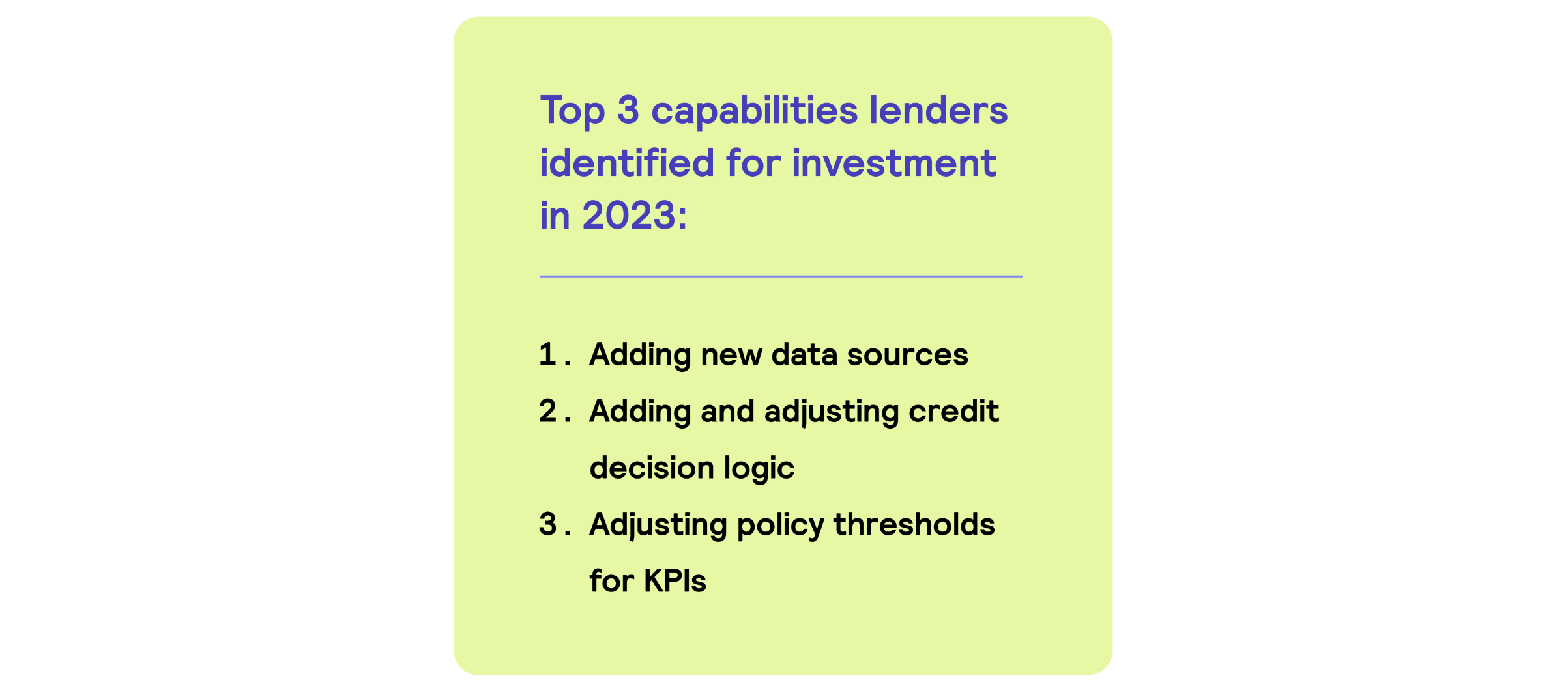 Top investment priorities of lenders in 2023